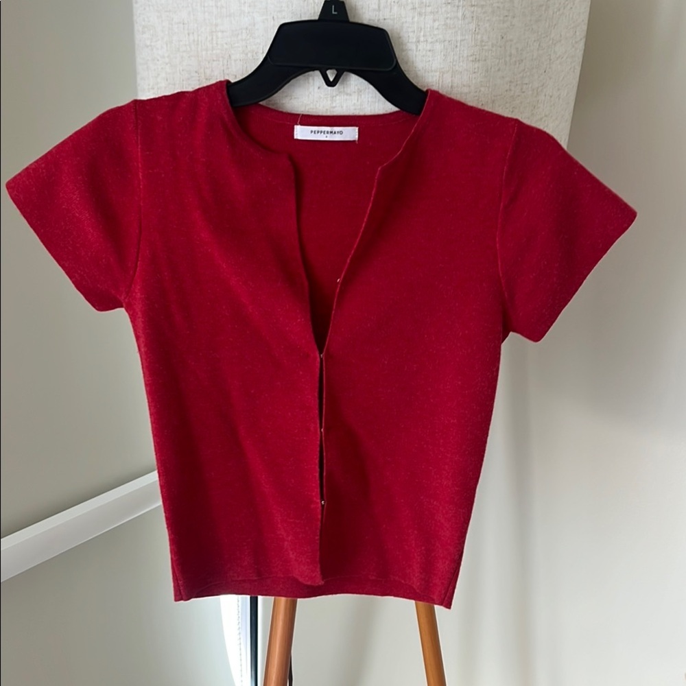Peppermayo Red Short Sleeve Top